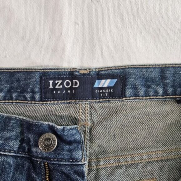 IZOD Jeans Men's 40x32 Blue Denim Classic Fit Waist Dark Wash Vintage Straight - Picture 4 of 15